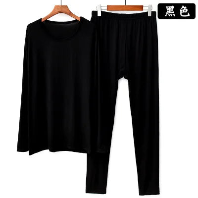 Plus Size Modal Cotton Pajamas Set for Women – Autumn & Winter Sleepwear (3XL–7XL)