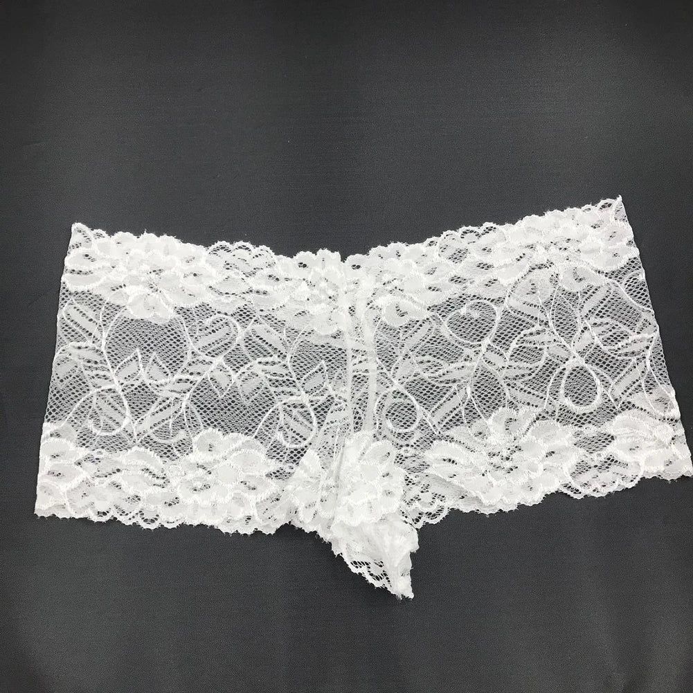5XL Plus Size Lace Thong Panties – Low-Waist Hollow-Out Women’s Underwear