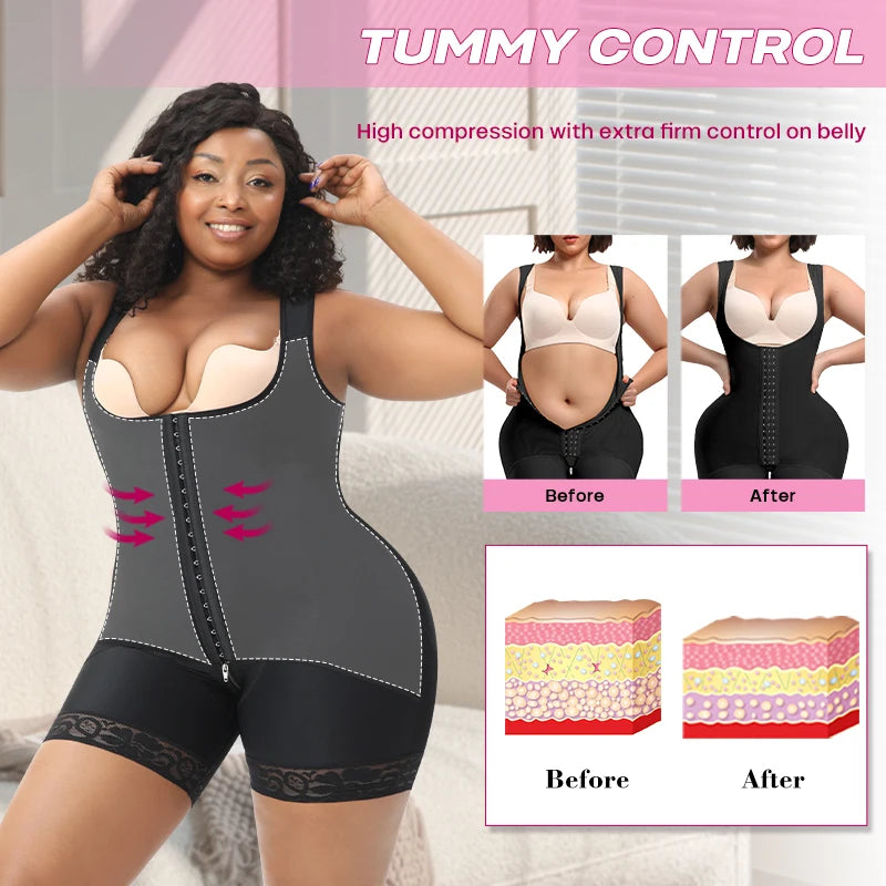 Plus Size Open-Bust Body Shaper – Medium Control Waist Trainer & Butt Lifter Bodysuit