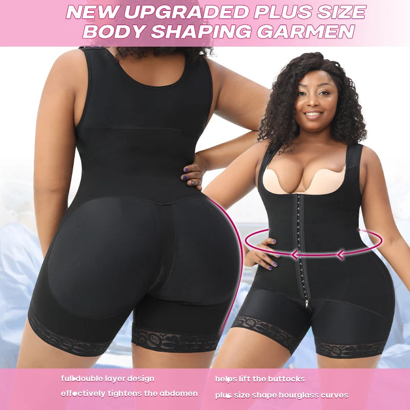 Plus Size Open-Bust Body Shaper – Medium Control Waist Trainer & Butt Lifter Bodysuit