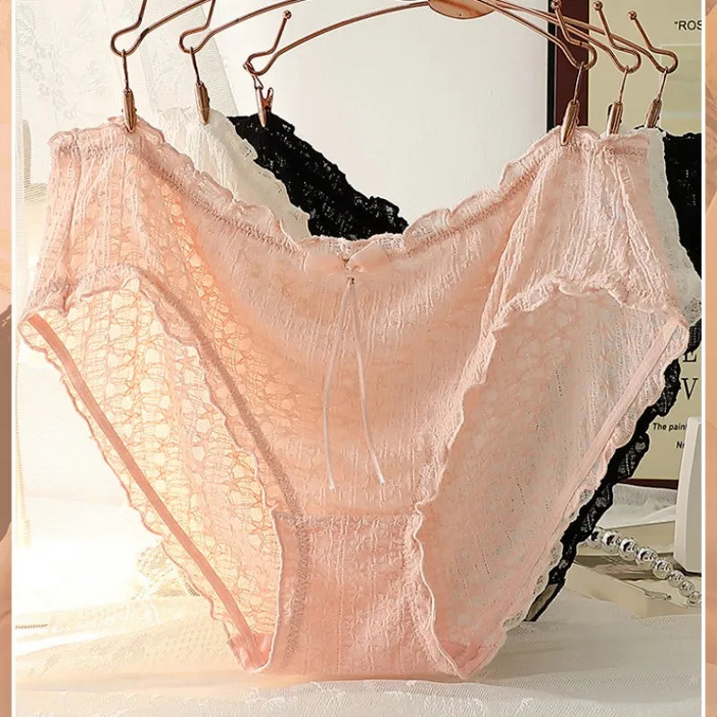 Plus Size Cotton Lace Briefs – Breathable Full Coverage Panties XL–4XL