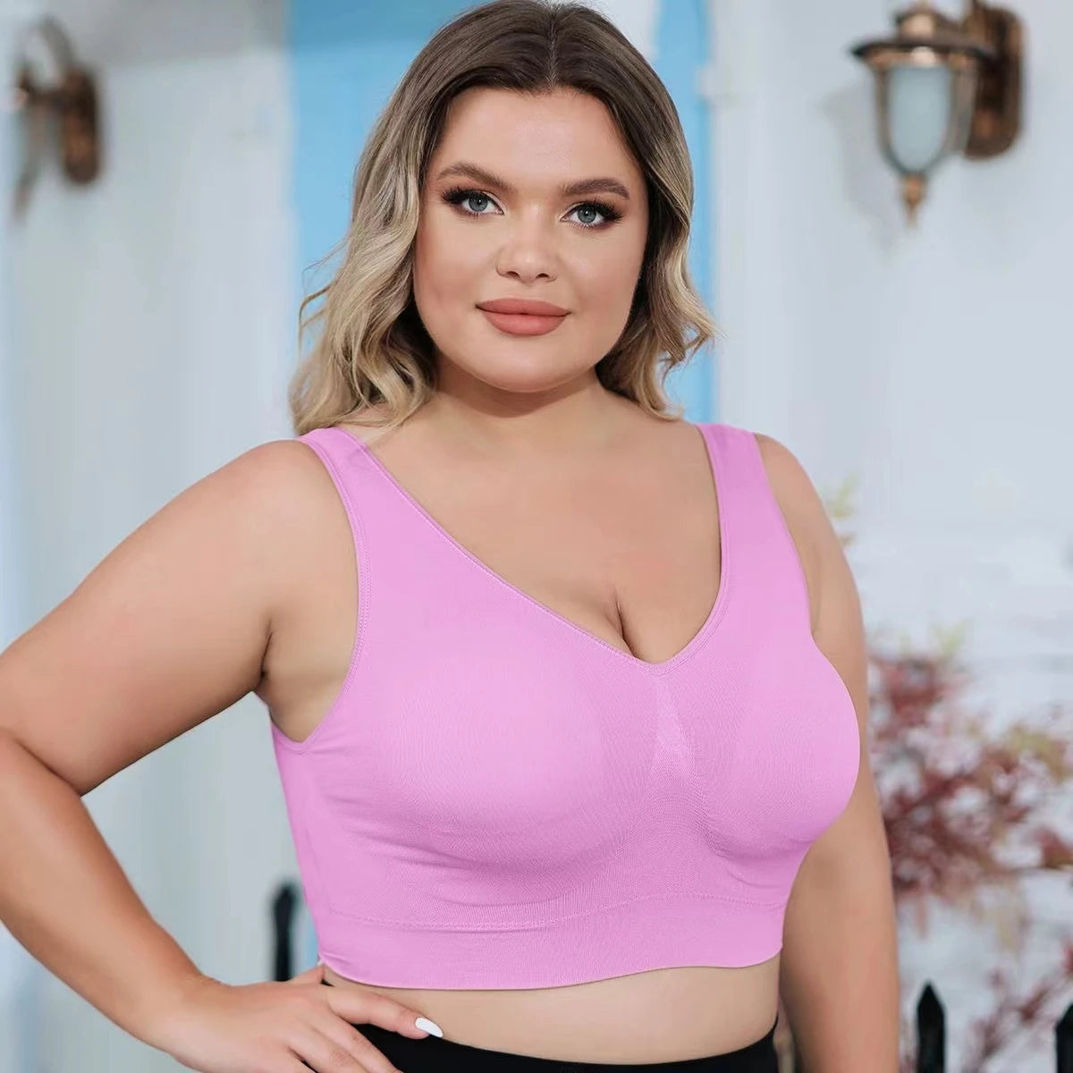 Plus Size Wireless Shaping Bra – Lift & Support with Removable Pads (1XL–4XL)