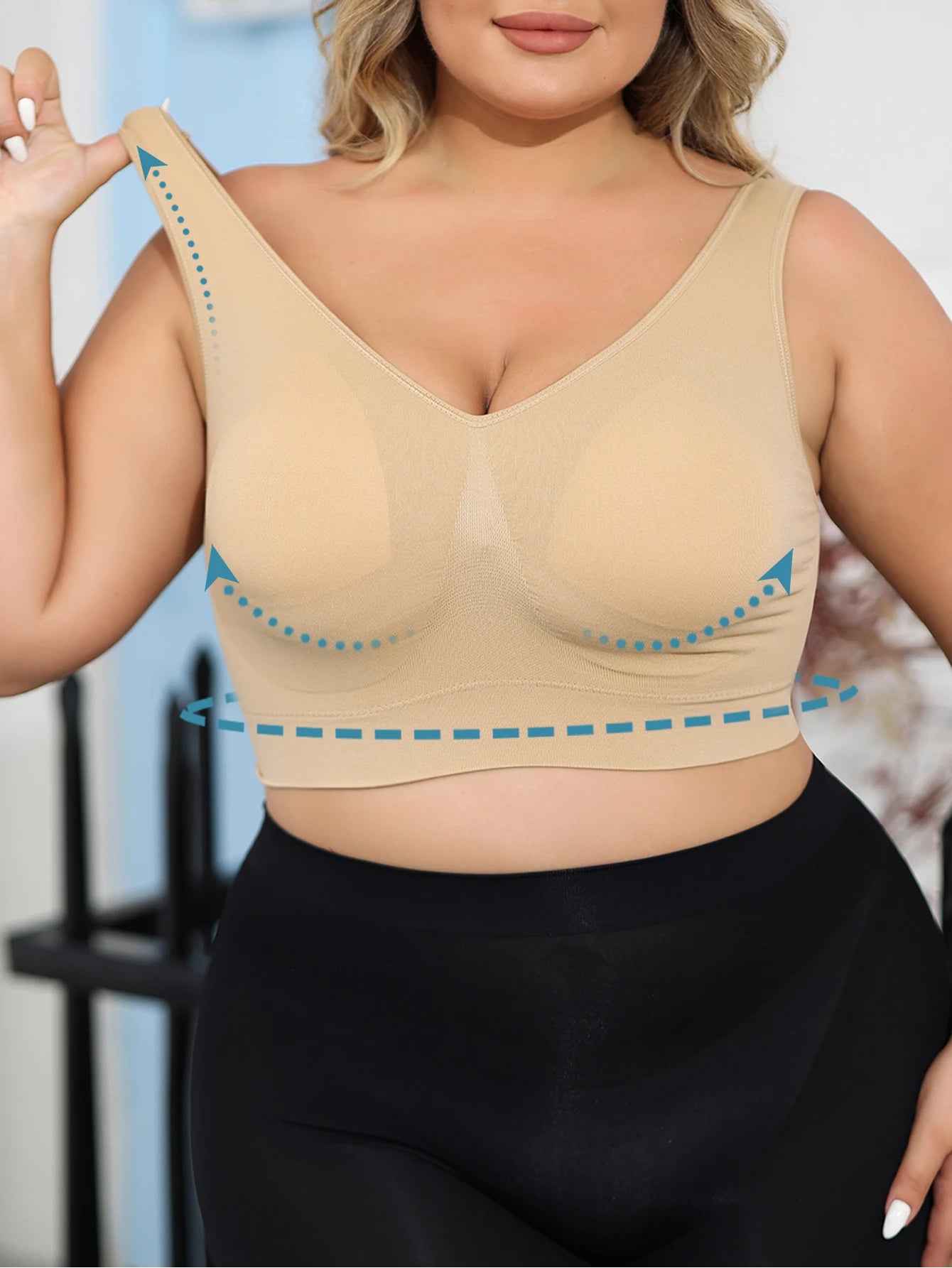 Plus Size Wireless Shaping Bra – Lift & Support with Removable Pads (1XL–4XL)
