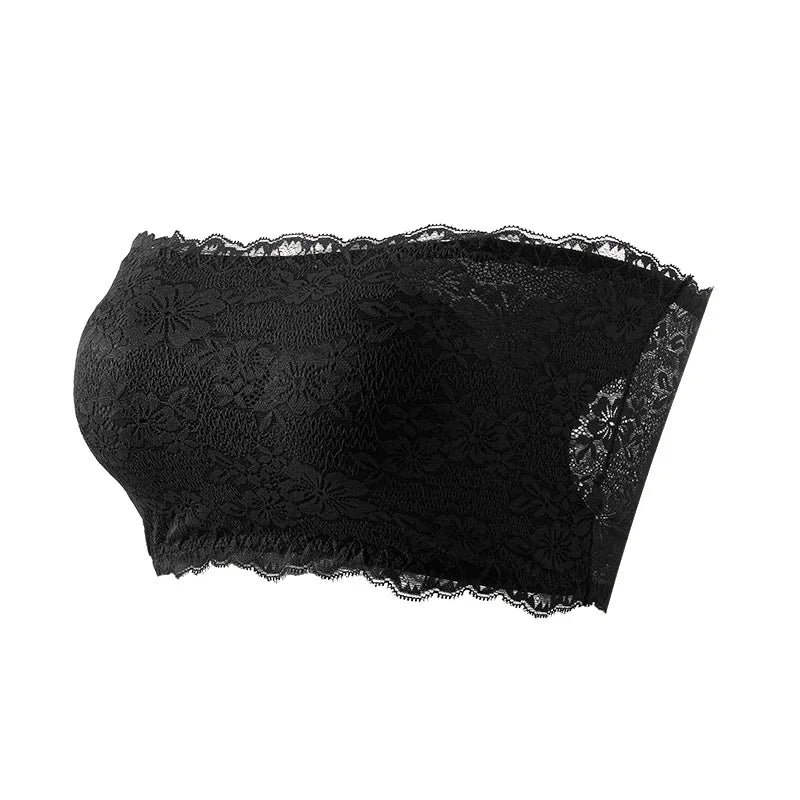 Plus Size Strapless Lace Bra – Seamless Wireless Body Shaping Support