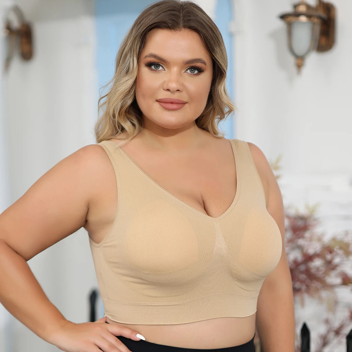 Plus Size Wireless Shaping Bra – Lift & Support with Removable Pads (1XL–4XL)