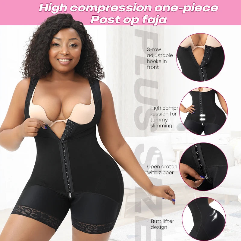 Plus Size Open-Bust Body Shaper – Medium Control Waist Trainer & Butt Lifter Bodysuit
