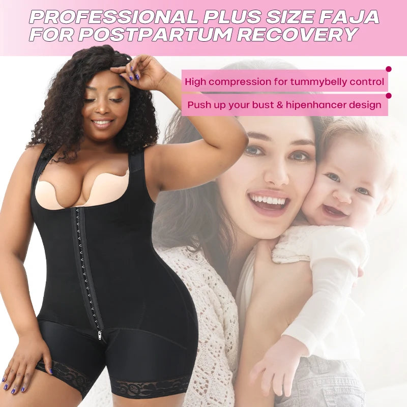 Plus Size Open-Bust Body Shaper – Medium Control Waist Trainer & Butt Lifter Bodysuit
