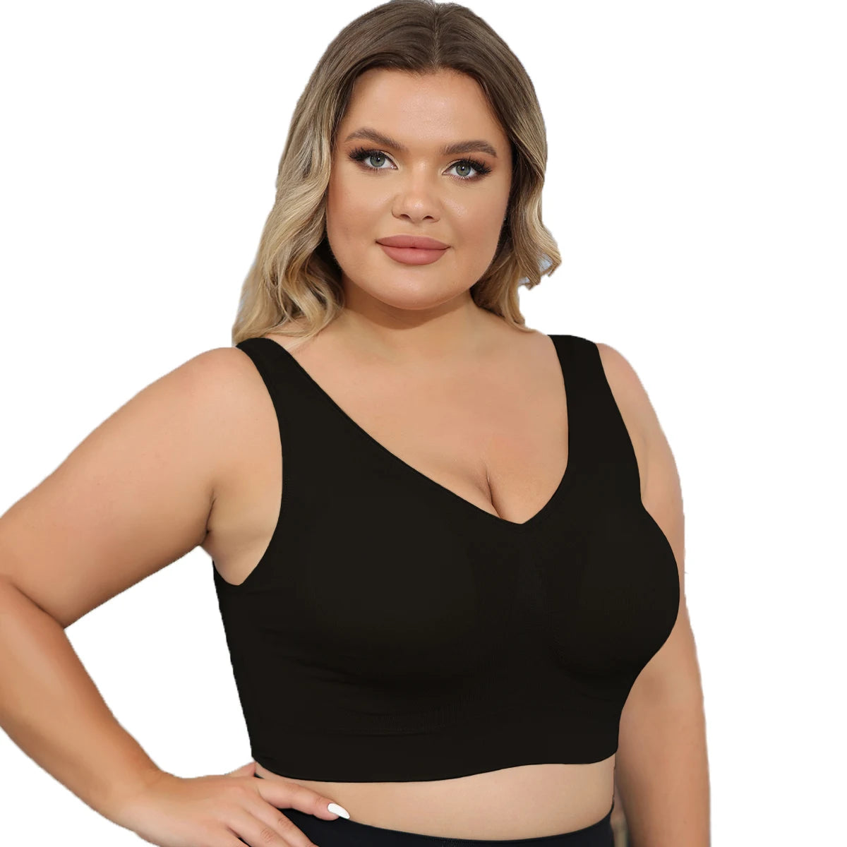 Plus Size Wireless Shaping Bra – Lift & Support with Removable Pads (1XL–4XL)