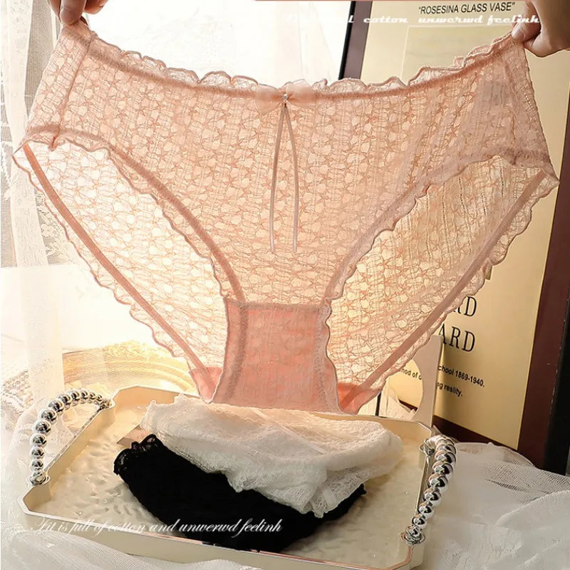 Plus Size Cotton Lace Briefs – Breathable Full Coverage Panties XL–4XL