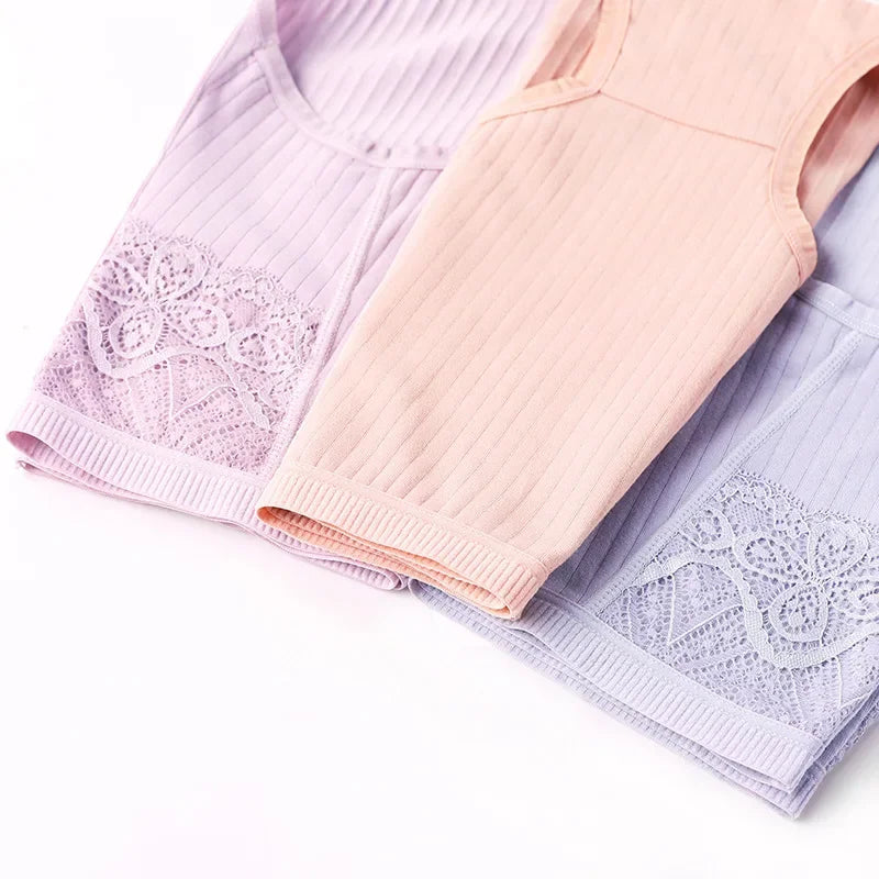 XL–6XL Plus Size High-Waisted Cotton Briefs for Women | Lace-Trim Antibacterial Underwear