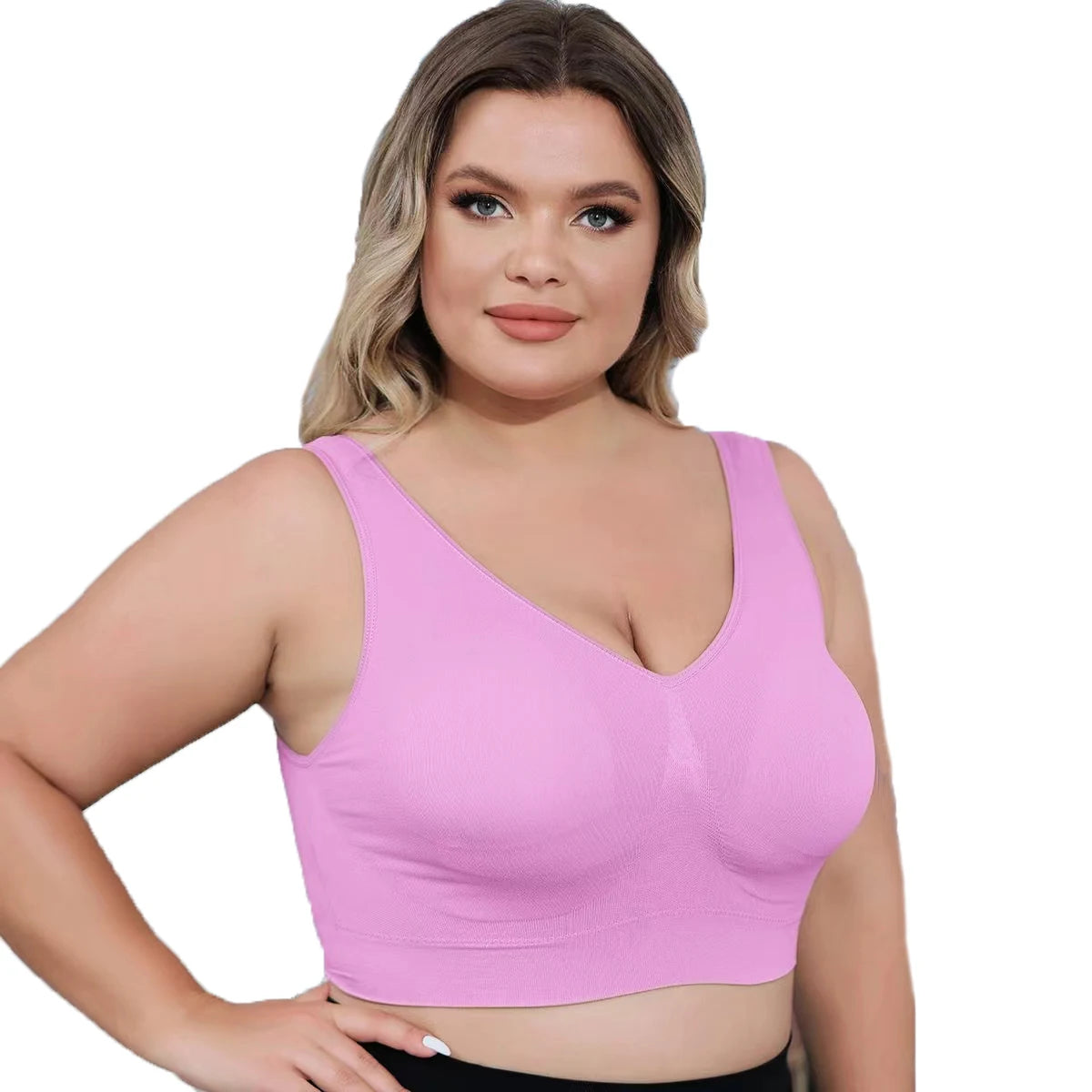 Plus Size Wireless Shaping Bra – Lift & Support with Removable Pads (1XL–4XL)